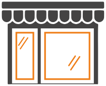 Illustration vitrine commerciale