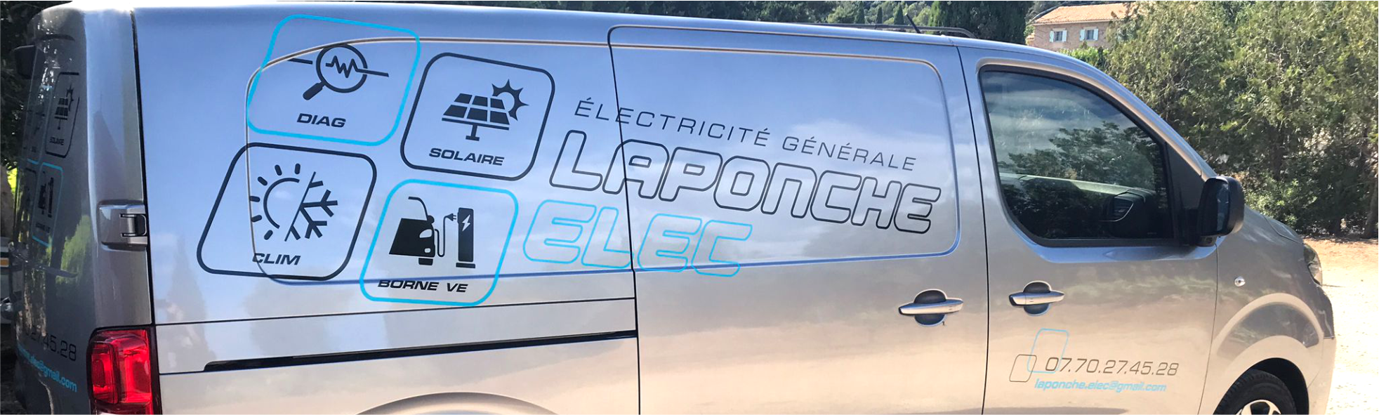 Réalisation marquage véhicule Laponche Elec
